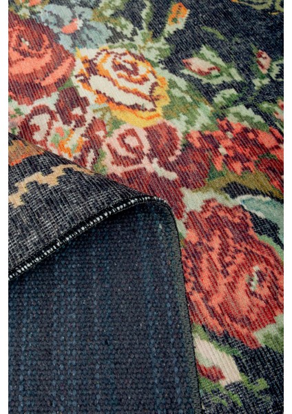 Norm Halı Allure 61-028 Siyah Eskitme Halı Etnik Otantik Dokuma Şönil Yıkanabilir Salon Halısı fırsatları