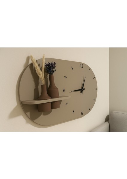 Modern Tasarım Raflı Nera Duvar Saati 60X35 fiyatları