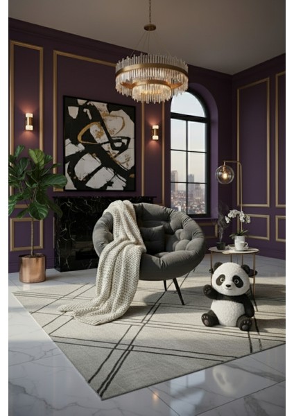 Modern Tekli Koltuk Berjer | Premium Dinlenme & Kitap Okuma Koltuğu | Baba Koltuğu | Tv Koltuğu | Silinebilir Kumaş – Füme