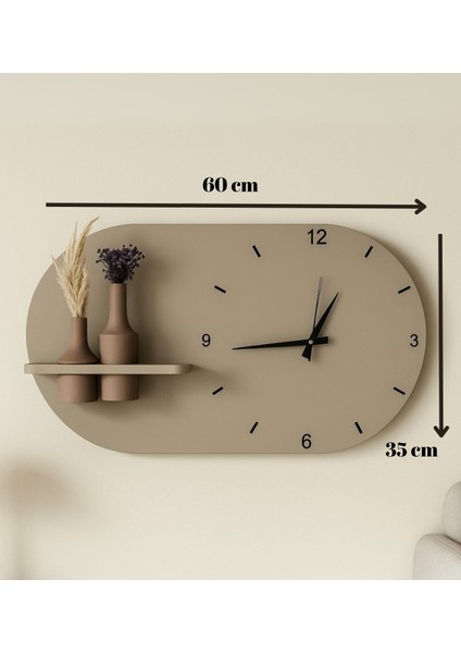 Modern Tasarım Raflı Nera Duvar Saati 60X35 fırsatları