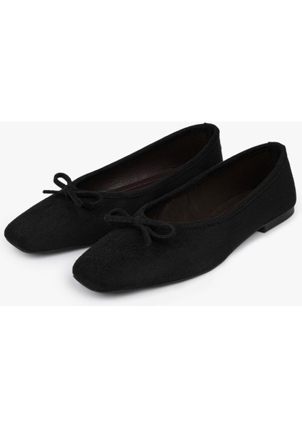 Kadın Lovia Siyah Süet Fiyonklu Babet