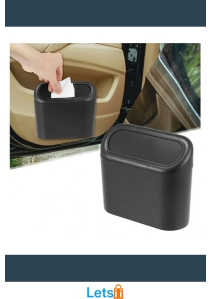 Kapaklı Organize Siyah Araba Çöp Kutusu indirimleri