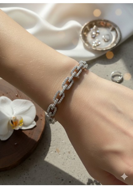 Set.up Taşlı Çelik Bileklik