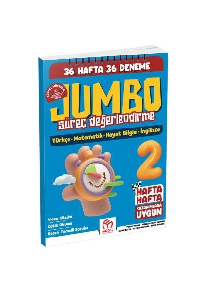 2.sınıf Jumbo Haftalık Deneme Hafta Hafta Süreç Değerlendirme (Güncel Baskı)