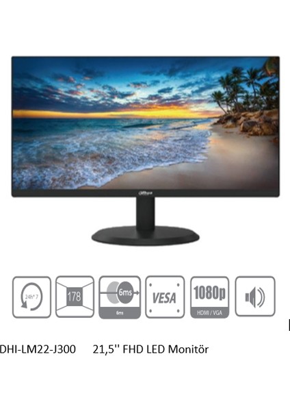 DHI-LM22-J300 21,5'' Fhd LED Monitör