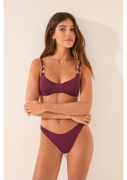 Bordo Bikini Üstü