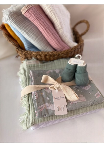 organik 3’lü Müslin Örtü ve Pike Seti | %100 Pamuk, Oeko-Tex® Sertifikalı modelleri