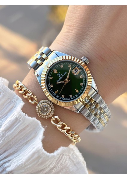 2 Yıl Garantili Jubile Kordon 3 Atm Suya Dayanıklı Kadın Kol Saati+Bileklik F.Z.10974.5