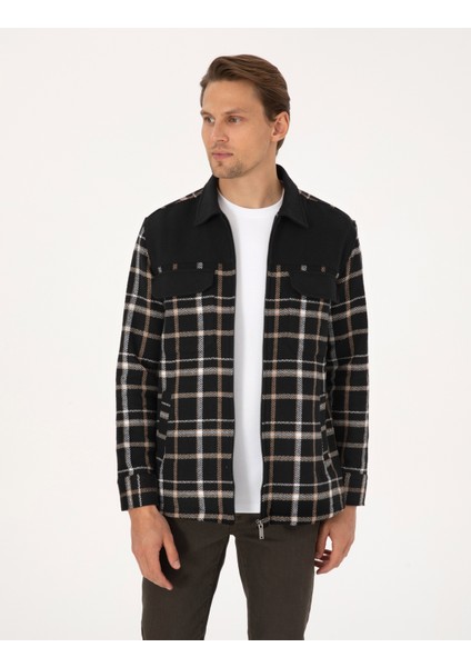 Erkek Siyah Comfort Fit Uzun Kollu Gömlek 50312270-VR046 modelleri