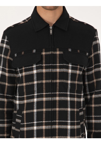 Erkek Siyah Comfort Fit Uzun Kollu Gömlek 50312270-VR046