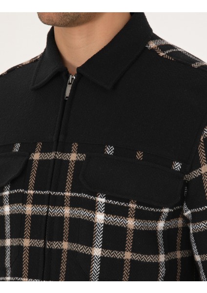 Erkek Siyah Comfort Fit Uzun Kollu Gömlek 50312270-VR046