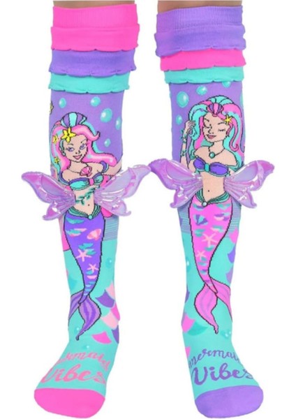 Deniz Kızı Figürlü Kuyruklu Diz Altı Çorap