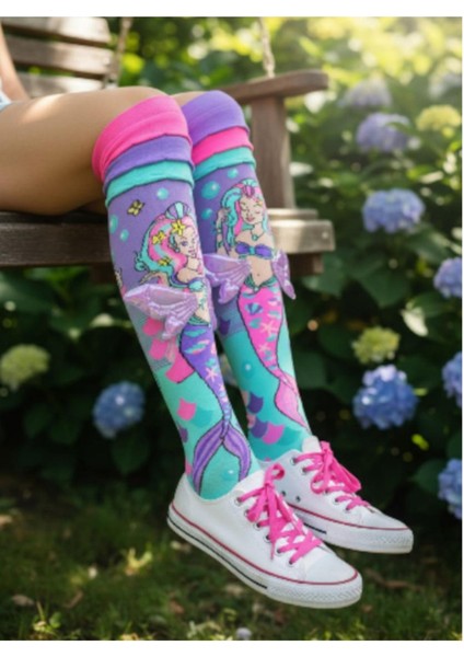 Deniz Kızı Figürlü Kuyruklu Diz Altı Çorap fiyatları