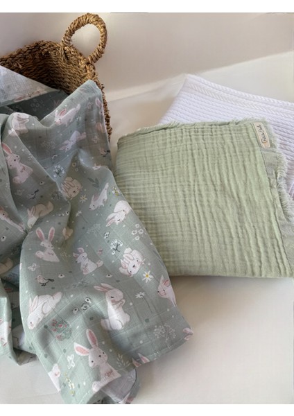 organik 3’lü Müslin Örtü ve Pike Seti | %100 Pamuk, Oeko-Tex® Sertifikalı fırsatları