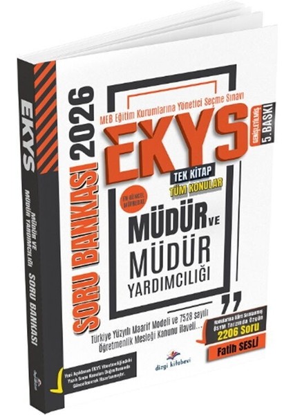 2026 Meb Ekys Müdür ve Müdür Yardımcılığı Soru Bankası 5. Baskı Dizgi Kitap