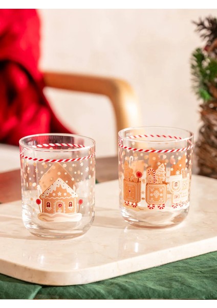 Lcw Home Karışık Yılbaşı Temalı Cam Bardak Seti 4'lü 350 ml fırsatları