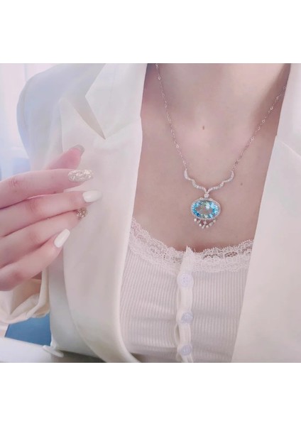 Set.up Aquamarin Taşlı Kolye
