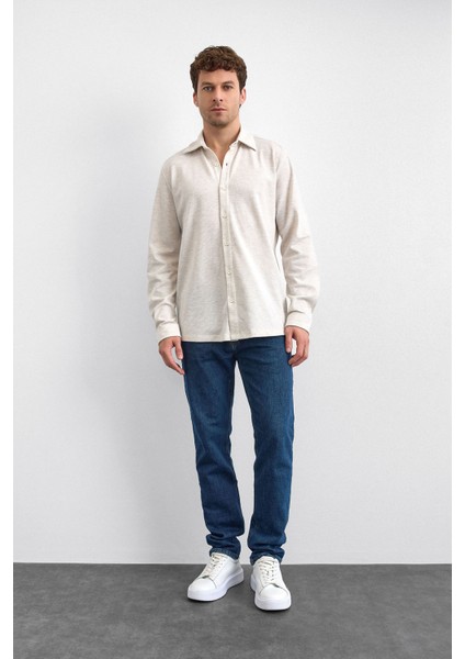 Pamuk Karışımlı Regular Fit Uzun Kollu Örme Gömlek Erkek Gömlek B35W22011 114 fiyatları