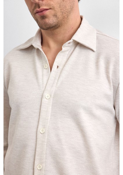 Pamuk Karışımlı Regular Fit Uzun Kollu Örme Gömlek Erkek Gömlek B35W22011 114 modelleri