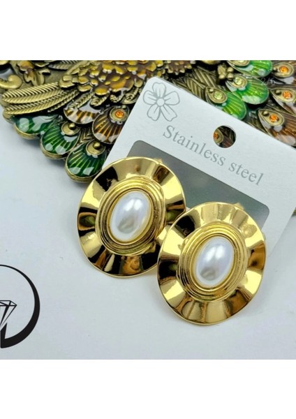 Incili Çelik Vintage Seri Gold Küpe fiyatları