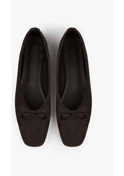 Kadın Lovia Acı Kahve Süet Fiyonklu Babet