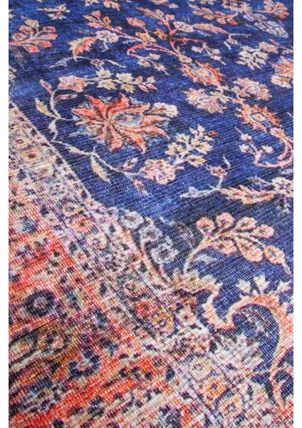 Norm Halı Allure 50-041 Lacivert Eskitme Halı Etnik Otantik Dokuma Şönil Yıkanabilir Salon Halısı fiyatları