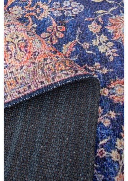 Norm Halı Allure 50-041 Lacivert Eskitme Halı Etnik Otantik Dokuma Şönil Yıkanabilir Salon Halısı fırsatları