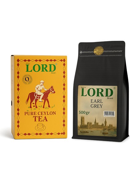 Premium Karışım Seti | Pure Ceylon Siyah Çay (1 Adet) + Earl Grey Bergamot Çay (1 Adet) | Mühteşem Lezzet Paketi