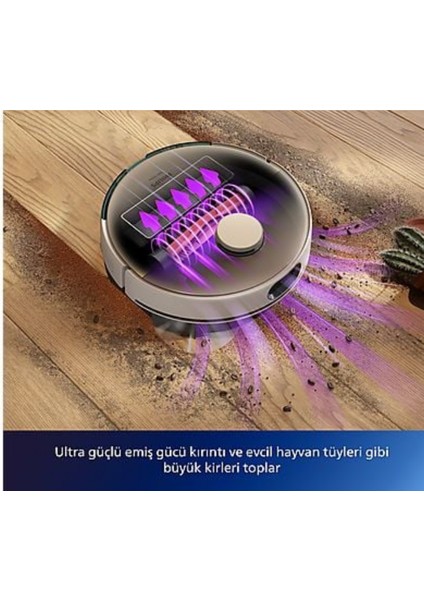 XU7100/02 7000 Serisi Islak ve Kuru Otomatik Boşaltma Istasyonlu Beyaz Robot Süpürge Beyaz