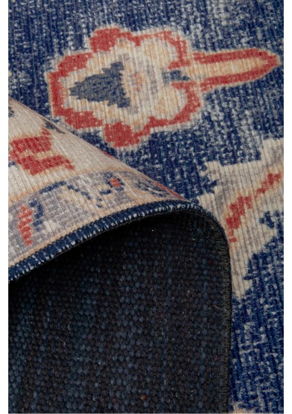 Norm Halı Allure 61-029 Lacivert Eskitme Halı Etnik Otantik Dokuma Şönil Yıkanabilir Salon Halısı fırsatları