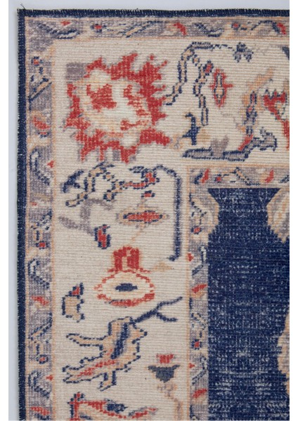 Norm Halı Allure 61-029 Lacivert Eskitme Halı Etnik Otantik Dokuma Şönil Yıkanabilir Salon Halısı