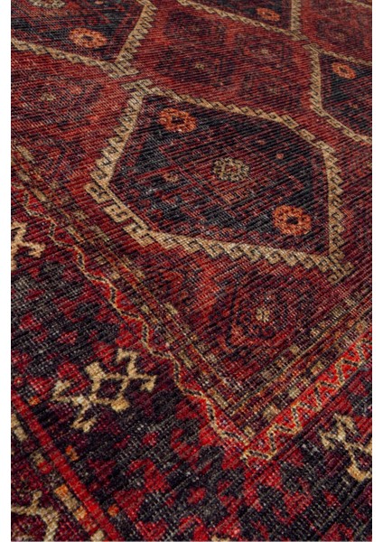 Norm Halı Allure 61-058 Kırmızı Eskitme Halı Etnik Otantik Dokuma Şönil Yıkanabilir Salon Halısı modelleri