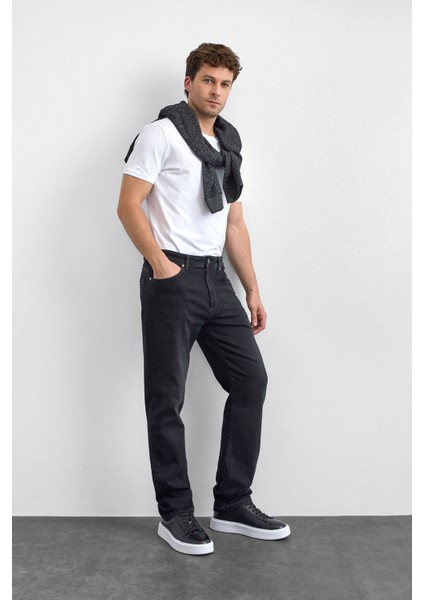 Pamuklu Baggy Fit Normal Bel Düz Paça Jeans Erkek Kot Pantolon B35W35001 102