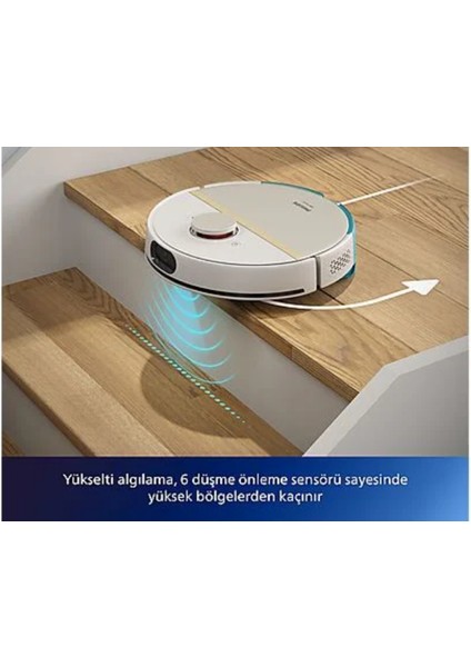 XU7100/02 7000 Serisi Islak ve Kuru Otomatik Boşaltma Istasyonlu Beyaz Robot Süpürge Beyaz