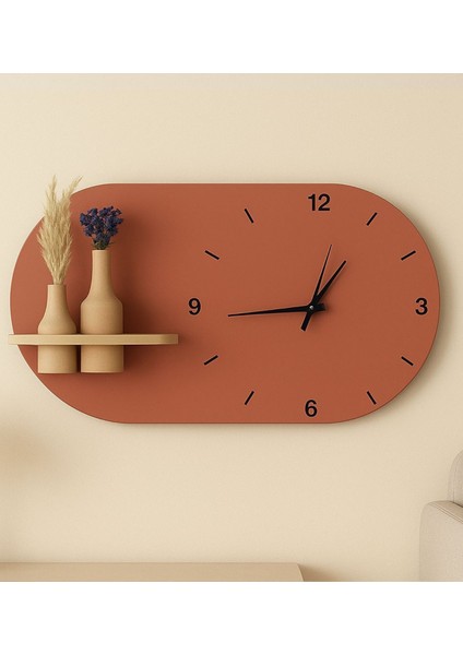 Modern Tasarım Raflı Nera Duvar Saati 60X35 fiyatları
