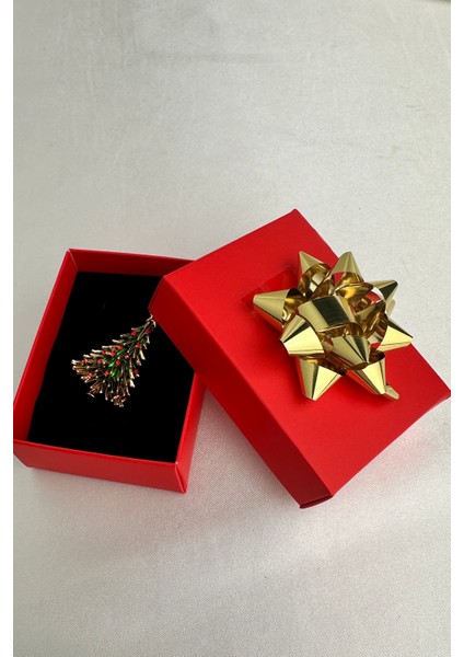 Yılbaşı Özel Taş Detay Minimal Yeşil Çam Ağacı Broş (4cm) fırsatları