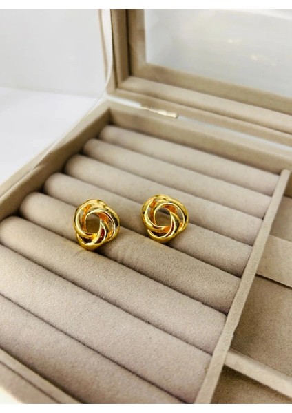 Gold Renkli Detaylı Halka Model Küpe modelleri
