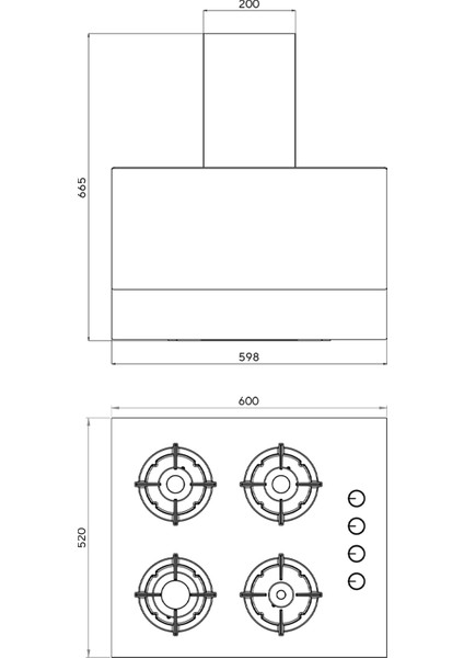 Plus 2\'li Antrasit(Gri) Ankastre Set (Ocak-Davlumbaz) fırsatları