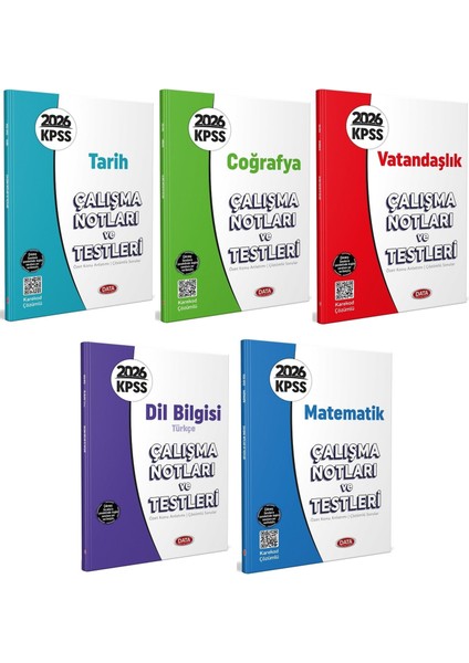 Data 2026 Kpss Genel Yetenek Genel Kültür Çalışma Notları ve Testleri 5 Li Set Data Yayınları