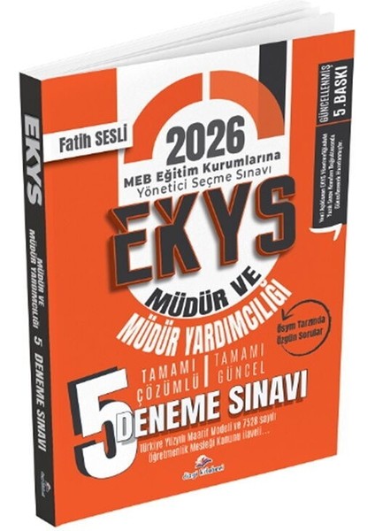 2026 Meb Ekys Müdür ve Müdür Yardımcılığı 5 Deneme Çözümlü 5. Baskı Dizgi Kitap