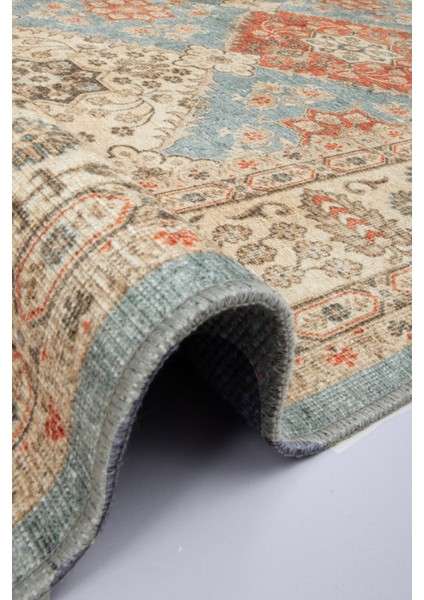 Norm Halı Allure 54-030 Lacivert Eskitme Halı Etnik Otantik Dokuma Şönil Yıkanabilir Salon Halısı indirimleri