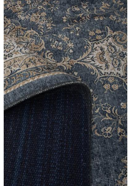 Norm Halı Allure 54-033 Mavi Eskitme Halı Etnik Otantik Dokuma Şönil Yıkanabilir Salon Halısı fırsatları