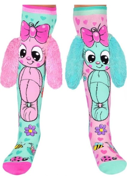 Sevimli Köpek Figürlü Kulaklı Diz Altı Çorap