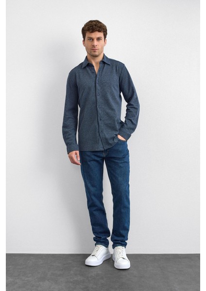 Pamuk Karışımlı Regular Fit Uzun Kollu Örme Gömlek Erkek Gömlek B35W22011 119 fiyatları