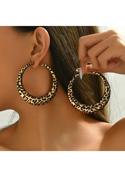 Set.up Leopar Model Halka Küpe