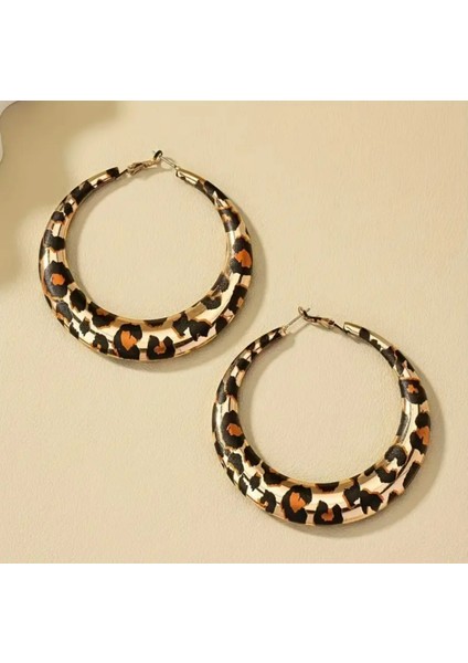 Set.up Leopar Model Halka Küpe