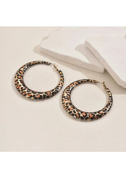 Set.up Leopar Model Halka Küpe