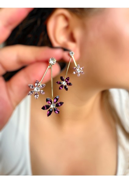 Set.up Taşlı Çiçek Model Tasarım Küpe fiyatları