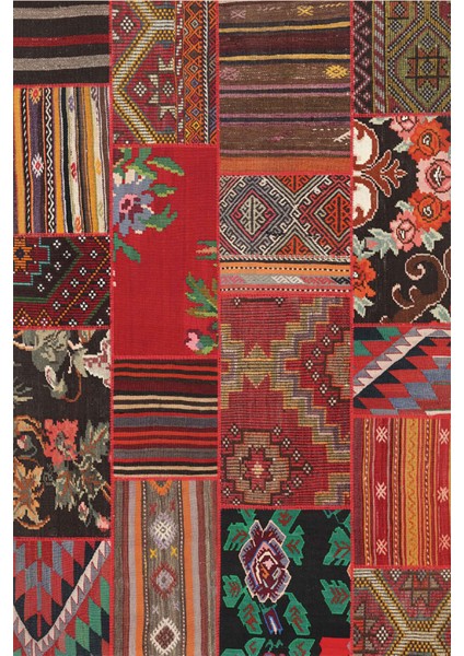 Norm Halı Allure 50-159 Kırmızı Eskitme Halı Etnik Otantik Dokuma Şönil Yıkanabilir Salon Halısı