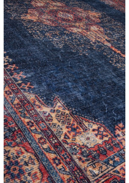 Norm Halı Allure 50-030 Lacivert Eskitme Halı Etnik Otantik Dokuma Şönil Yıkanabilir Salon Halısı fiyatları